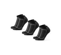 DANISH ENDURANCE Calcetines Cortos de Running, Antiampollas, Técnicos, Deporte, para Hombre y Mujer, 3 Pack, Negro/Gris, 35-38