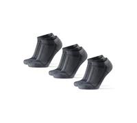 DANISH ENDURANCE Calcetines Cortos de Running, Antiampollas, Técnicos, Deporte, para Hombre y Mujer, 3 Pack, Gris/Nero, 39-42