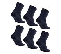 DANISH ENDURANCE Calcetines de Algodón Orgánico para Uso Diario, Clásicos y Cómodos, Suaves y Transpirables, para Hombre y Mujer, 6 Pack Azul Oscuro 43-47
