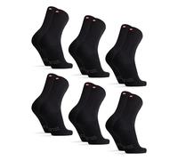 DANISH ENDURANCE Calcetines de Algodón Orgánico para Uso Diario, Clásicos y Cómodos, Suaves y Transpirables, para Hombre y Mujer, 6 Pack Negro 48-51