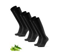 DANISH ENDURANCE Calcetines de Bambú Altos, Hasta la Rodilla, Clásicos, Suaves y Transpirables, 3 Pack Negro 48-51