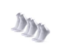 DANISH ENDURANCE Calcetines de Ciclismo Bajos, Acolchados y Transpirables, Hombres y Mujeres, 3 Pack, Multicolor (1x Blanco, 2x Blanco/Negro), 39-42