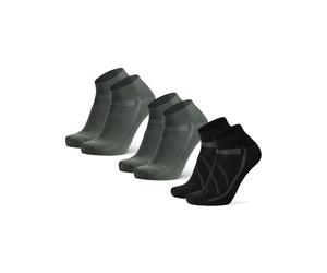 DANISH ENDURANCE Calcetines de Ciclismo Bajos, Acolchados y Transpirables, Hombres y Mujeres, 3 Pack Multicolor (2xVerde Oliva, 1xNegro) 39-42
