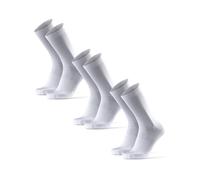 DANISH ENDURANCE Calcetines de Ciclismo, Calcetines Deportivos Anti-Ampollas Hombre Acolchados y Transpirables, para Hombres y Mujeres, 3 y 5 Pack, Blanco/Negro, 43-47