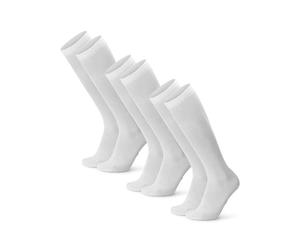 DANISH ENDURANCE Calcetines de Compresión Algodón Orgánico, Mujer y Hombre, Deporte, Recuperación, 1 y 3 Pack, Blanco, 35-38