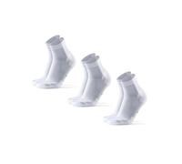 DANISH ENDURANCE Calcetines de Running, Antideslizantes, Calcetines Antiampollas, Hombres y Mujeres, 3 Pack, Blanco, 43-47