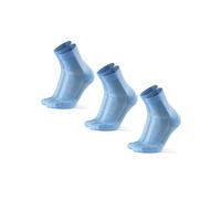 DANISH ENDURANCE Calcetines de Running, Antideslizantes, Calcetines Antiampollas, Hombres y Mujeres, 3 Pack, Azul claro, 35-38