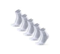 DANISH ENDURANCE Calcetines de Running, Antideslizantes, Calcetines Antiampollas, Hombres y Mujeres, 5 Pack, Blanco, 35-38