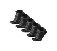 DANISH ENDURANCE Calcetines de Running Hombre, Antideslizantes, Calcetines Antiampollas, 5 Pack, Negro/Gris, 43-47