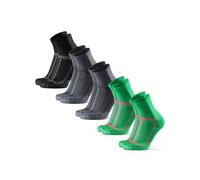 DANISH ENDURANCE Calcetines de Running Unisex, Antideslizantes, Calcetines Antiampollas para Hombre y Mujer, 3 y 5 Pack, Multicolor (1x Negro/Gris, 2x Gris/Negro, 2x Verde), 39-42