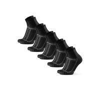 DANISH ENDURANCE Calcetines de Running Unisex, Antideslizantes, Calcetines Antiampollas para Hombre y Mujer, 5 Pack, Negro/Gris, 35-38