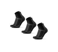 DANISH ENDURANCE Calcetines de Running Unisex, Antideslizantes, Calcetines Antiampollas para Hombre y Mujer, 3 Pack, Negro/Gris, 43-47