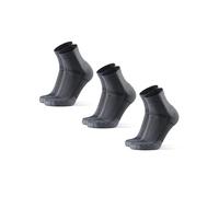 DANISH ENDURANCE Calcetines de Running Unisex, Antideslizantes, Calcetines Antiampollas para Hombre y Mujer, 3 Pack, Gris/Nero, 39-42