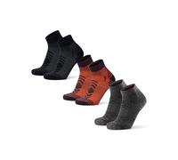 DANISH ENDURANCE Calcetines de Senderismo Tobilleros, 3 Pack MC (1xAzul Marino/Naranja, 1xNegro, 1xDark Gris) 43-47