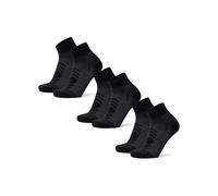 DANISH ENDURANCE Calcetines de Senderismo Tobilleros Unisex, 3 Pack, Negro, 39-42