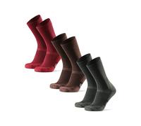 DANISH ENDURANCE Calcetines de Senderismo Unisex, 3 Pack, MC (1xVerde, 1xMarrón, 1xRojo), 39-42