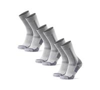 DANISH ENDURANCE Calcetines de Senderismo Unisex, Calcetines de Lana Merino con Acolchado Antiampollas, 3 o 5 Pack, Gris Claro, 35-38