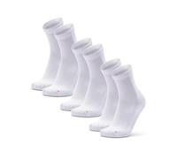 DANISH ENDURANCE Calcetines Deporte Hombre y Mujer, Media Caña, Pack de 3 y 5, 3 x Blanco sólido, 43-47