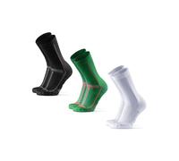 DANISH ENDURANCE Calcetines Running Altos, Anti Rozaduras, 3 o 5 Pack, Multicolor (1x Negro/Gris, 1x Verde, 1x Blanco), 35-38