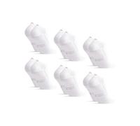 DANISH ENDURANCE Calcetines Tobilleros en Bambú, Calcetines Cortos Transpirables, Extra Suaves, 6 Pack, Blanco, 43-47