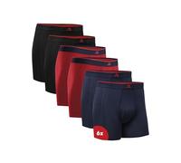 DANISH ENDURANCE Calzoncillos de Bambú Premium para Hombre, Bóxers para Hombre Transpirables, 6 Pack Multicolor (2xNegro, 2xRojo, 2xAzul Marino) L