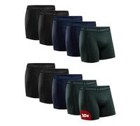 DANISH ENDURANCE Calzoncillos Hombre Boxer Algodon Premium, Pack de 3 y 10, MC (4X Negro, 3X Azul Melange, 3X Verde), XL