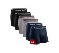 DANISH ENDURANCE Calzoncillos Hombre Boxer Algodon Premium, Pack de 6, MC: 2X Negro, 2X Azul Marino, 2X Gris, M