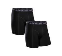 DANISH ENDURANCE Calzoncillos Hombre Boxer de Lana Merino, Transpirables, Pack de 2, con o Sin Bolsillo, Negro Melange, M