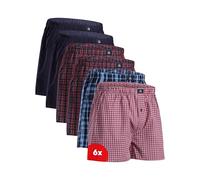 DANISH ENDURANCE Calzoncillos Hombre Boxer de Tela, 100% Algodon Organico Premium, Pack de 4 y 6, Azul/Rojo, 3XL