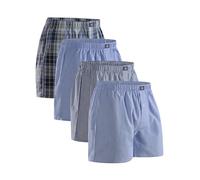 DANISH ENDURANCE Calzoncillos Hombre Boxer de Tela, 100% Algodon Organico Premium, Pack de 4 y 6, Mezcla de Azules/Rayas Variadas Pack de 4, XL