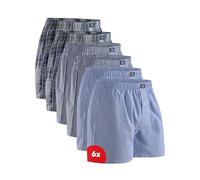 DANISH ENDURANCE Calzoncillos Hombre Boxer de Tela, 100% Algodon Organico Premium, Pack de 4 y 6, Surtido Azul/Rayas, M