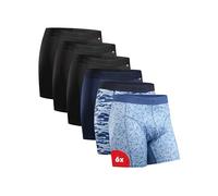 DANISH ENDURANCE Calzoncillos Hombre Boxer Deportivos, Ajustados y Transpirables, Pack de 6, 3X Negro, 1x Azul, 1x Camuflaje, 1x Mosaico, XL