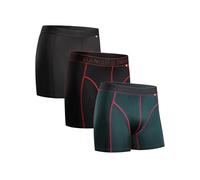 DANISH ENDURANCE 3 Calzoncillos Deportivos para Hombre, Elásticos, Transpirables y Hechos de Microfibra, Multicolor: 1 x Negro, 1 x Verde/púrpura, 1 x Negro/Rojo, X-Large
