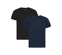 DANISH ENDURANCE Camiseta Manga Corta Merino, 1 y 2 Pack MC (1xNegro, 1xDark Azul Marino) 2XL