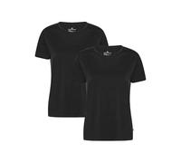 DANISH ENDURANCE Camiseta Mujer 100% Lana Merino, Suave y Transpirable, Pack de 2, Negro, M