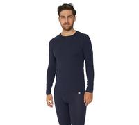 DANISH ENDURANCE Camiseta Térmica Manga Larga para Hombre, Capa Base Lana Merino, con o Sin Cremallera, Azul Marino Oscuro, 3XL
