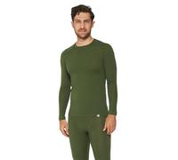 DANISH ENDURANCE Camiseta Térmica Manga Larga para Hombre, Capa Base Lana Merino, con o Sin Cremallera, Verde, L