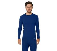 DANISH ENDURANCE Camiseta Térmica Manga Larga para Hombre, Capa Base Lana Merino, con o Sin Cremallera, Azul Oscuro, XL