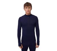 DANISH ENDURANCE Camiseta Térmica Manga Larga para Hombre, Capa Base Lana Merino, con o Sin Cremallera, Azul Marino Oscuro, M