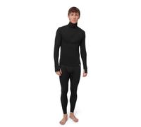 DANISH ENDURANCE Capa Base Media Cremallera de Lana Merino para Hombre, Conjunto Térmico, Negro, L