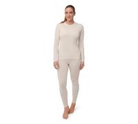 DANISH ENDURANCE Conjunto Térmico de Lana Merina para Mujer, Camiseta y Pantalón, Ropa Interior Premium, Blanco Roto, L