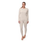 DANISH ENDURANCE Conjunto Térmico de Lana Merina para Mujer, Camiseta y Pantalón, Ropa Interior Premium, Blanco Roto, XL