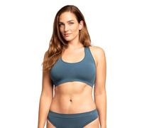 DANISH ENDURANCE Sujetador de Bambú para Mujer, Sin Costuras, Yoga, Sin Aros, Relleno Extraíble, Azul, X-Large/XX-Large