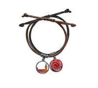 Danish Koling National Landmark Building Bracelet Rope Hand Chain Leather Rose Wristband