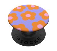 Danish Pastel Aesthetic Daisy Flower Orange and Pink Preppy PopSockets PopGrip Adhesivo