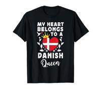 Danish Queen Danish Wife Girlfriend Denmark Flag Camiseta