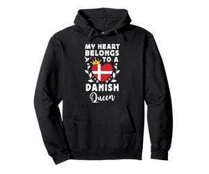 Danish Queen Danish Wife Girlfriend Denmark Flag Sudadera con Capucha