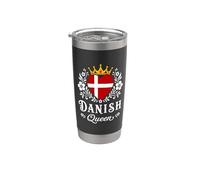 Danish Queen Denmark Flag Proud Danish Woman Vaso térmico de acero inoxidable de doble pared