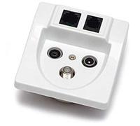 Danitech - Toma de señal de TV, radio, SAT, RJ-45 y RJ-11