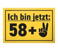 DankeDir! 58 + 2 sesenta - 30 x 20 cm cartel de plástico - 60 cumpleaños 60 hombres y mujeres 60 años regalo de cumpleaños regalo - Tarjeta de cumpleaños decoración de cumpleaños regalo de fiesta